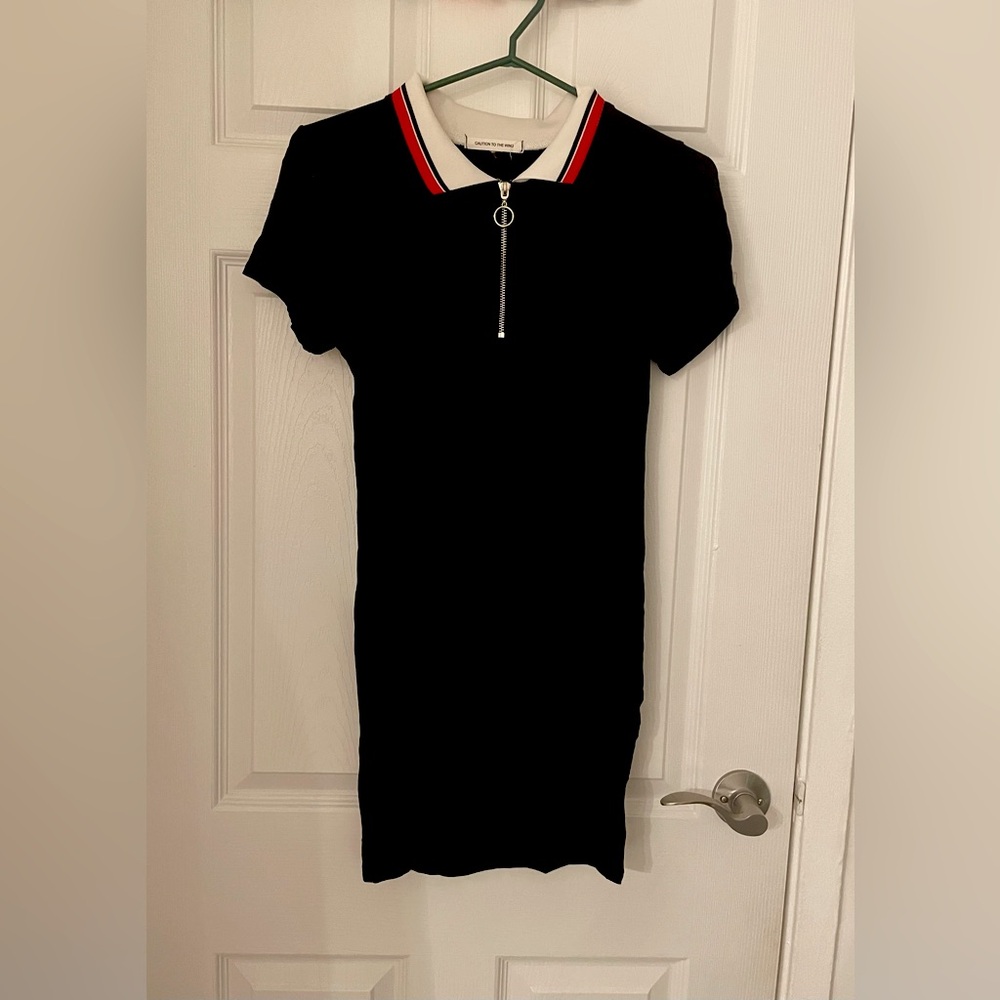 ZIPPERED POLO DRESS